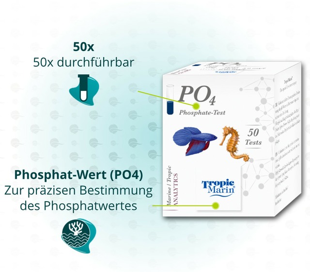 Cette image montre les avantages de Tropic Marin Phosphat-Test