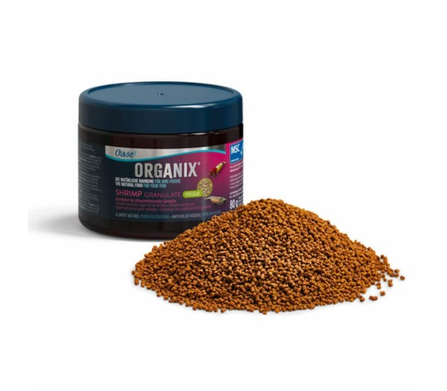 Cette image montre l’aliment ORGANIX Shrimp Veggie Granulate