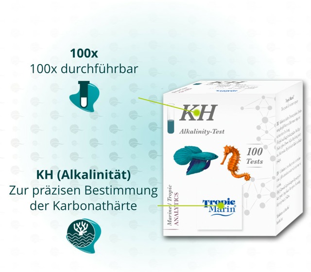 Cette image montre les avantages de Tropic Marin KH/Alkalinity-Test