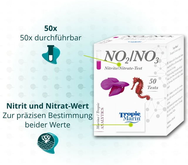 Cette image montre les avantages de Tropic Marin Nitrit/Nitrat-Test (NO2/NO3)