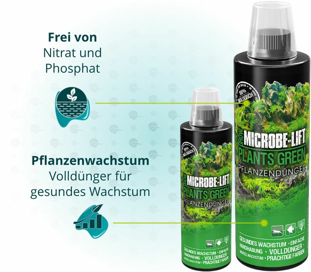 Cette image montre les propriétés de Microbe Lift Plants Green