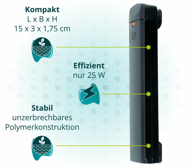 Cette image montre les caract&eacute;ristiques du chauffage d&rsquo;aquarium Fluval