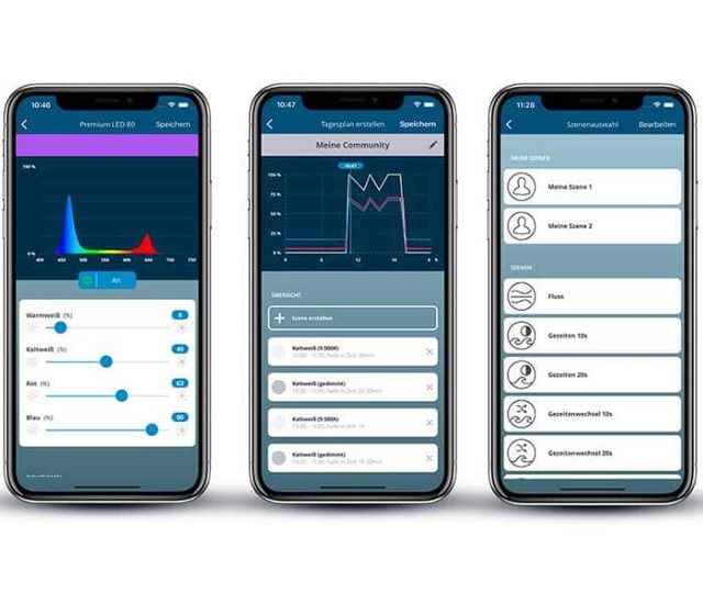 Cette image montre différentes fonctions de l’application